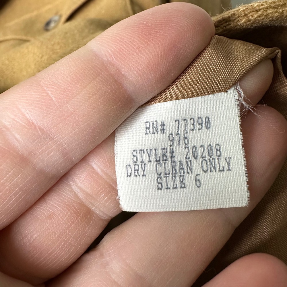 Vintage 100% Wool Safari Blazer Women's 6 Camel Tan‎ Utility Jacket Made in USA - Picture 6 of 9